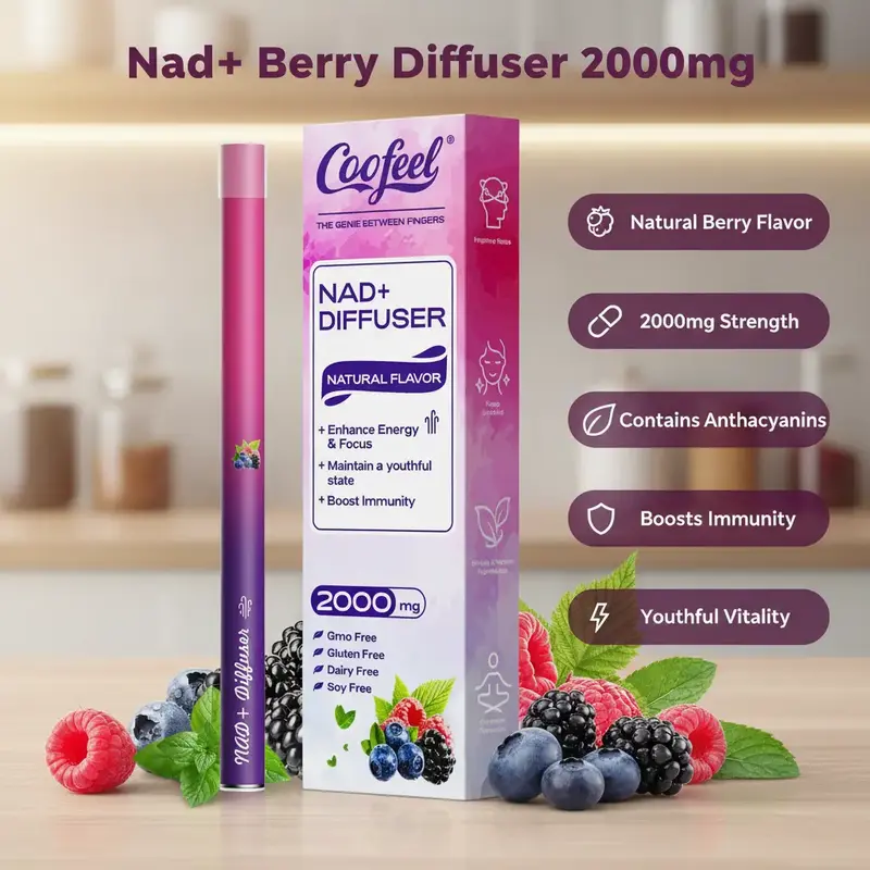 Coofeel NAD+ Natural Berry Flavor Diffuser 2000mg with Anthocyanins & Vitamin AB for Youthful Vitality Natural Health Support