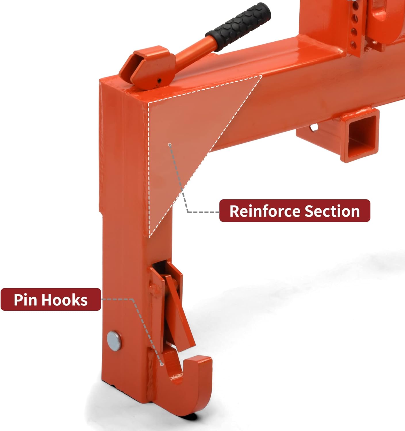 YITAMOTOR 3 Point Quick Hitch Attachment for Category 1 Tractors, 3000LBS Heavy Duty 3 Pt Tractor Hitch with 2" Receiver, Adjustable 5 Level Bolt for Farm & Ranch Equipment