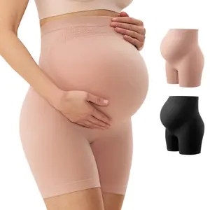 Momcozy Maternity Shapewear for Under Dresses, Anti-Chafing Mid-Thigh Pregnancy Underwear, Belly Support, Cotton Gusset