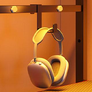 Bestier 44" Gaming Desk with RGB LED Light–Reversible 4-Tier Storage Shelves, Hooks, Cup holder and Magnets