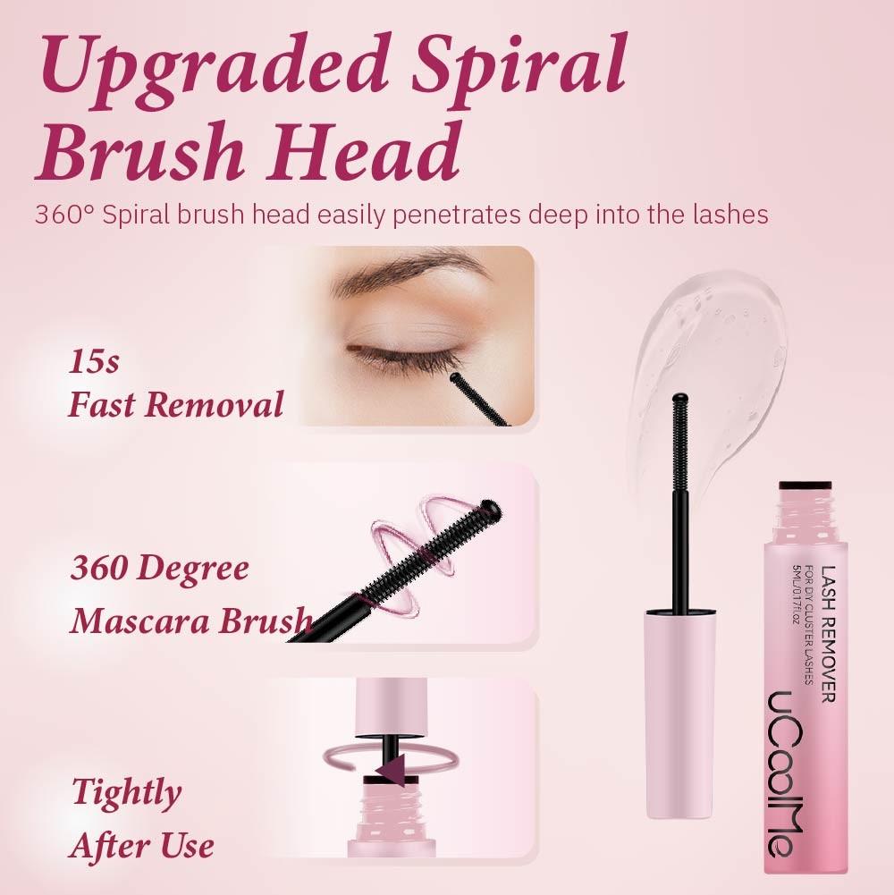 uCoolMe DIY Lash Extensions Bond Breaker Cluster Lash Removal Serum Gentle Non Irritating Cleanser Makeup Remover for At Home Longwear EyeLash Extensions Clear Remover for Self Application Individual Lashes Cosmetic