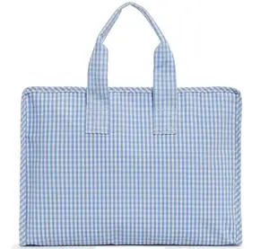 Overnite Tote Gingham Sky
