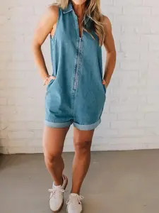 Midiross On Point Denim Romper