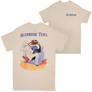 [ Sale Up To 40%] Guinness Time Penguin Front And Back Print T-shirt