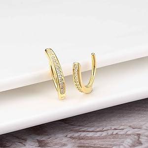 Fansilver 14G Clicker Belly Button Rings for WomenBelly Button Ring Curved CZ Reverse Clip-on Belly Button Ring Barbell Piercing Navel Body Piercing Jewelry 10/12mm