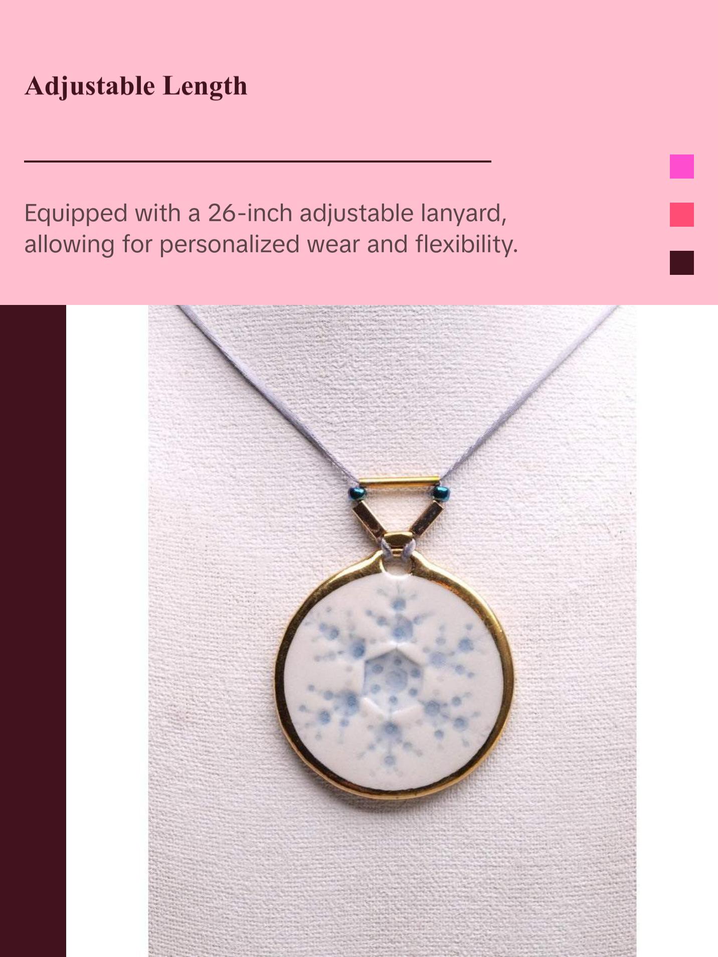 Elegant Snowflake Pendant Necklace with 24k Gold Luster - Winter Charm and Chic type #3 1.9" dia.