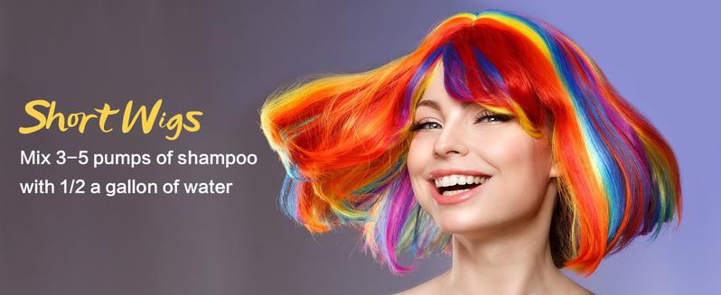 【Valentinesdaygift】Wig Shampoo for Synthetic Wigs & Wig Milk Spray for Synthetic Hair, Detangle and Anti-Frizz Conditioner Haircare Cleansing Cleanser