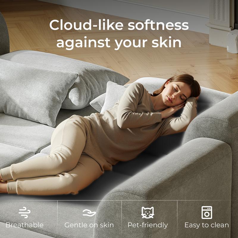 [New Year Deals] Modular loveseat with Ottoman, L-Shape Boneless Couch, Customizable Sectional Couch, Free Combination Design Sleeper Sofa,Gifts for the Whole Family: Husband & Wife, Mom & Dad