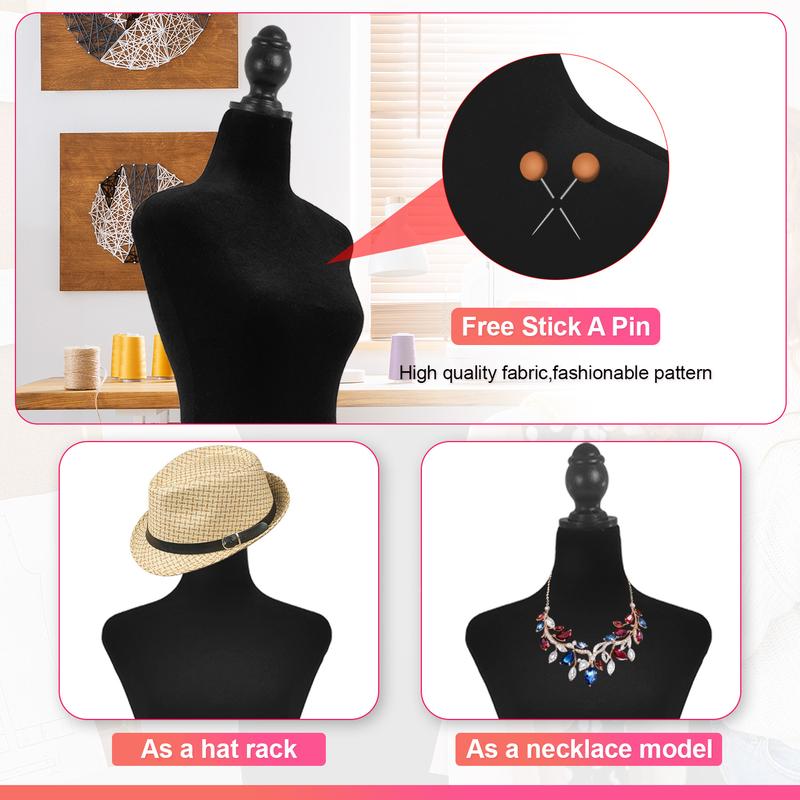 BestOffice Durable Female Manikin Dress Form 49.6-63.4 Inch Adjustable Height Wooden Tripod Stand High Density Foam Portable Display Mannequin for Window Displays & Home Decor