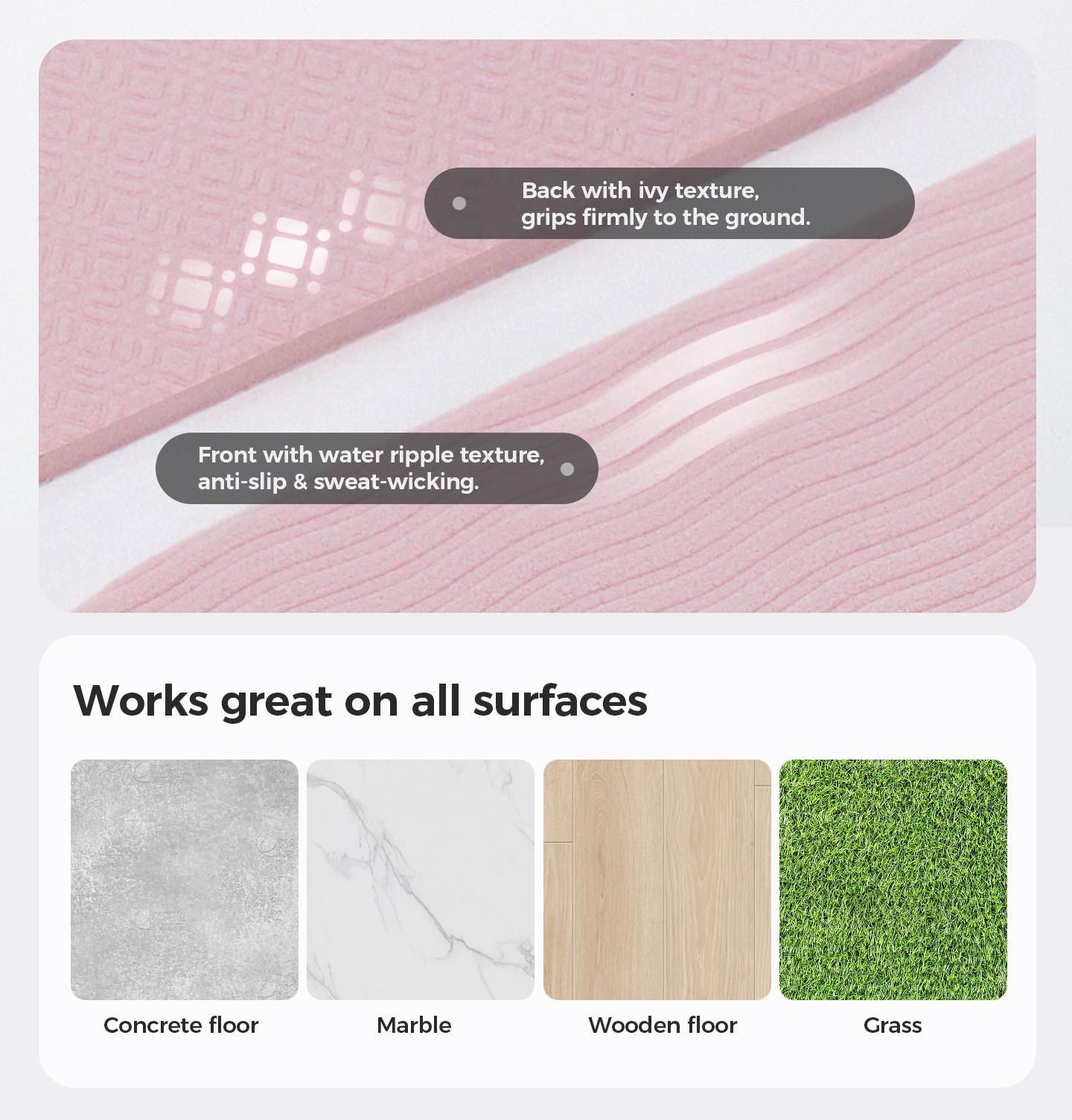 KEEP Folding Yoga Exercise Mat,72''x 24'' 6mm Thick Anti-Slip Antibacterial Easy Storage Portable Exercise Mat for Home Gym Travel with Elastic Sport Band