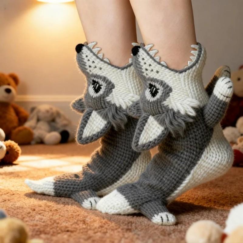 Fun Knit Animal Socks - Winter Warm Floor Socks Creative Gift for Friends Unisex Socks Christmas Holiday Gift Womenswear Bridal Ultra Soft Cotton Blend