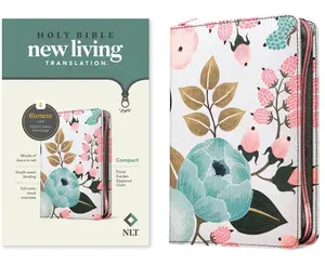 NLT Compact Zipper Bible, Filament Enabled (Cloth, Floral Garden, Red Letter) -- Tyndale, Paperback