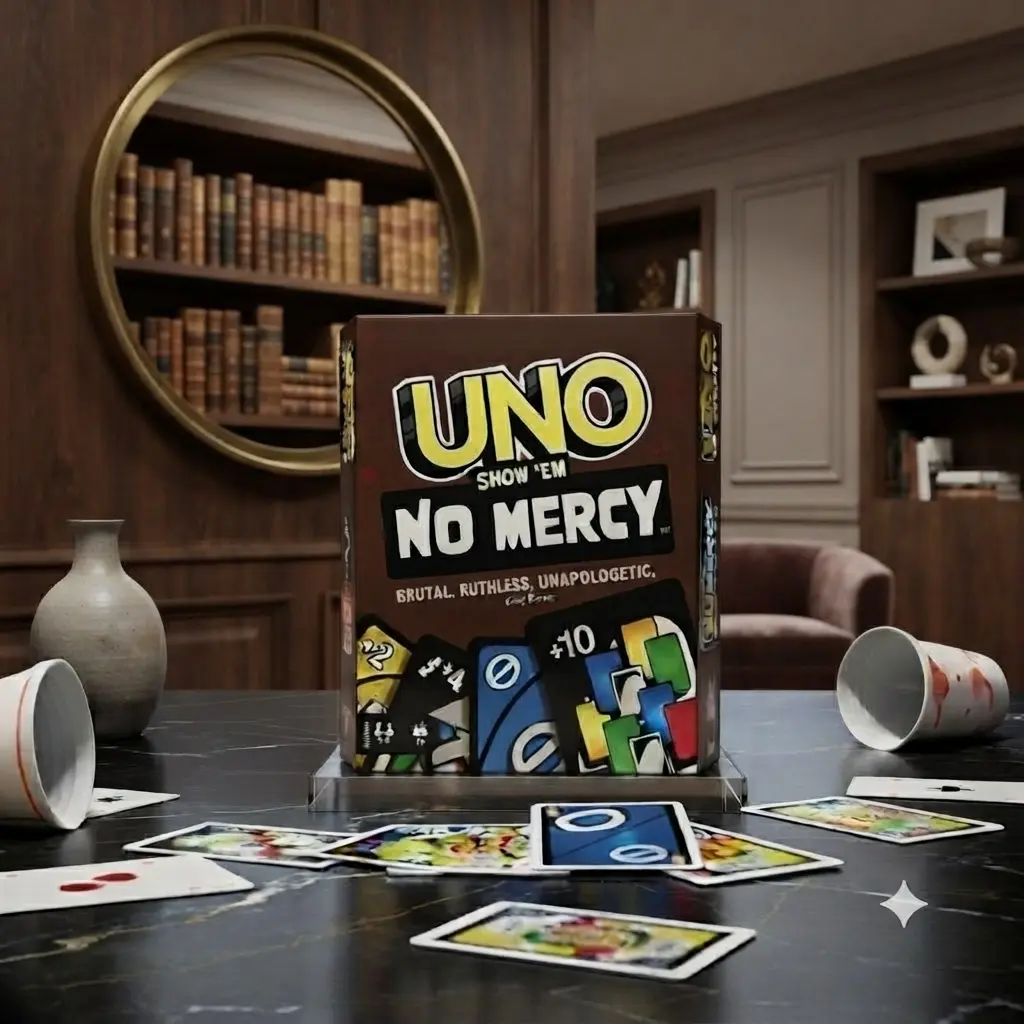 UNO Show 'Em No Mercy Card Game – Fast-Paced Family Party Game with +10 Cards, Wild Action Cards & Intense Gameplay. Perfect for Family Game Nights, Parties, Friends, Travel, Holidays & Fun Gift Ideas.