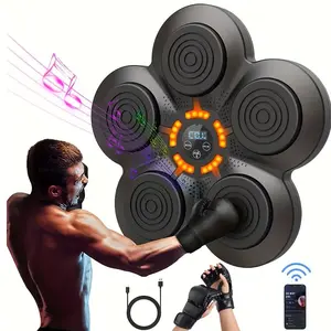 Bluetooth Music Boxing Machine with Gloves, Wall-Mounted Home Workout Target, Type C Charging, Punching Target boxing music machine with gloves for Adults and kids black friday