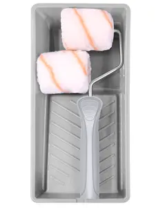 4PC Mini Paint Roller Set | 3" Polyester Rollers, Frame & Tray for All Paints