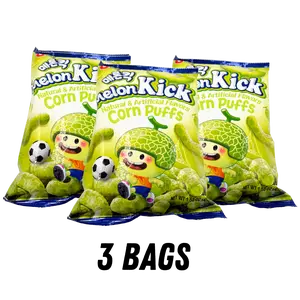 Melon Kick Corn Puffs - 3 Bags - Made in Korea