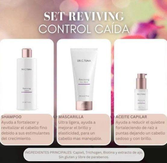 Dr Tuna Farmasi Set Reviving Volume Brush Heatless Hair Styling Double-Sided Lengthening Volumizing Smooth Molding Gel Sea Salt Spray Shampoo