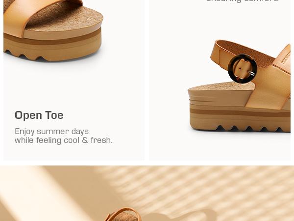 DREAM PAIRS Women's Orthopedic Arch Support Platform Sandals Comfortable Cork Sole Low Wedges Sandals Flatform Summer Dress Shoes Cute Buckle Wedges for Beach