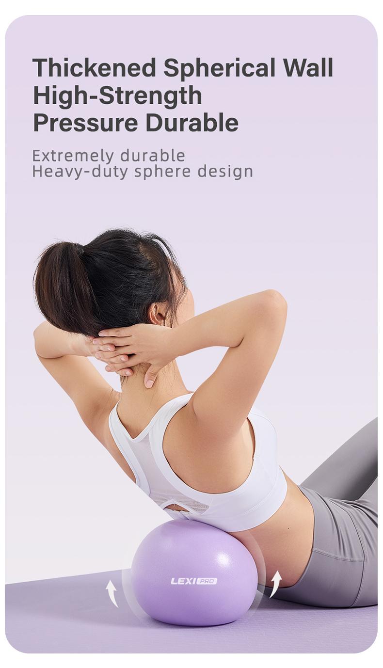 LEXI Small Exercise Ball for Pilates Yoga and Barre Workout Anti Burst Mini Stability Ball for Core Balance Training and Back Support Exercise