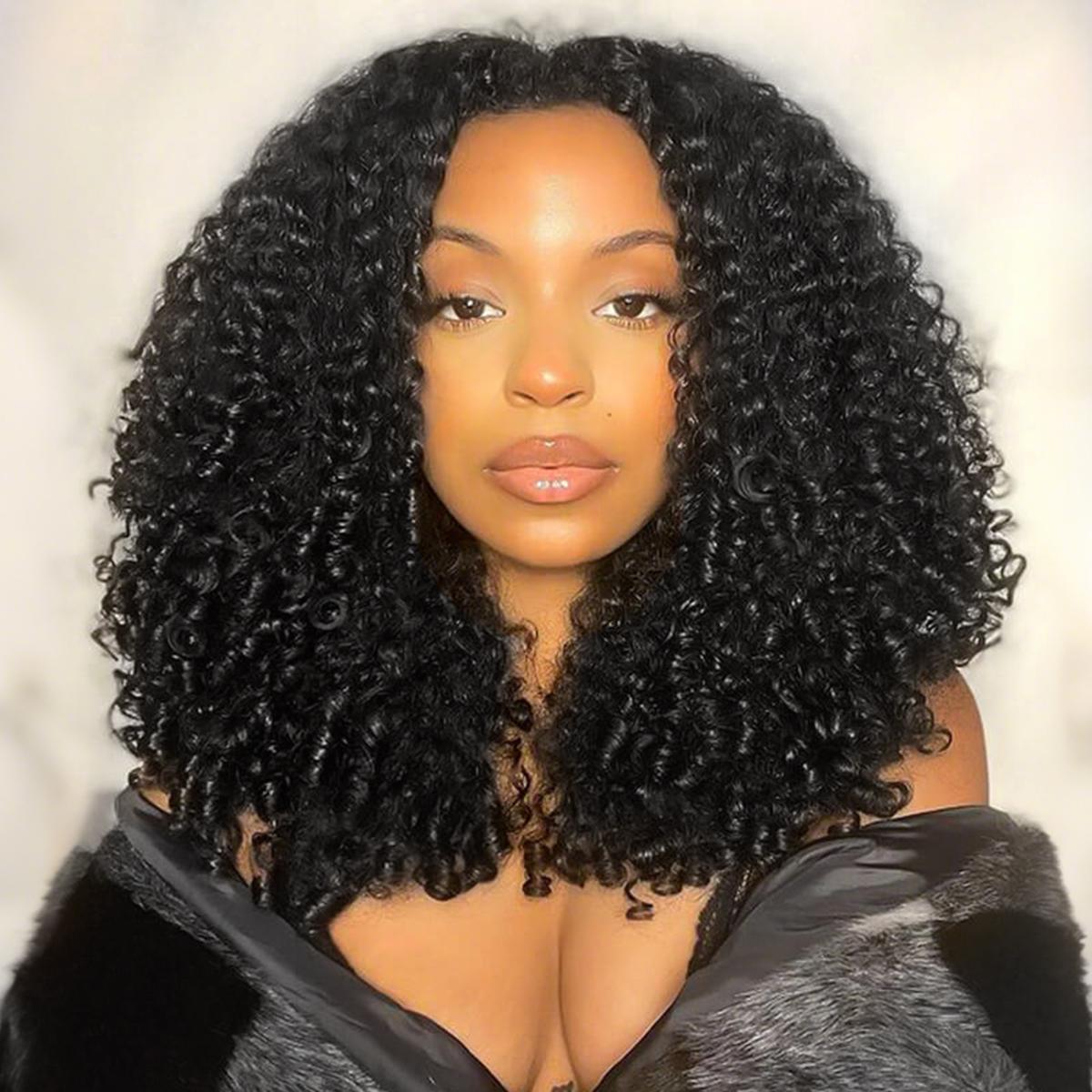 Vshow Hair Burmese Curly Hair Bundles Double Weft Curly Hair Extensions 8A Grade Curly Human Hair Bundles For Black Women