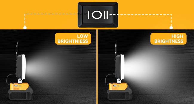 LED Work Light Compatible with Dewalt,【Battery NOT Included】, 100W 7000LM 7" Flood Battery Light, Cordless LED Flashlights with USB & Type-C & Low Voltage Protection & 140° Pivoting Head for Emergency & Job Site LED Work Light Compatible with Dewalt,【Battery NOT Included】, 100W 7000LM 7" Flood Battery Light, Cordless LED Flashlights with USB & Type-C & Low Voltage Protection & 140° Pivoting Head for Emergency & Job Site