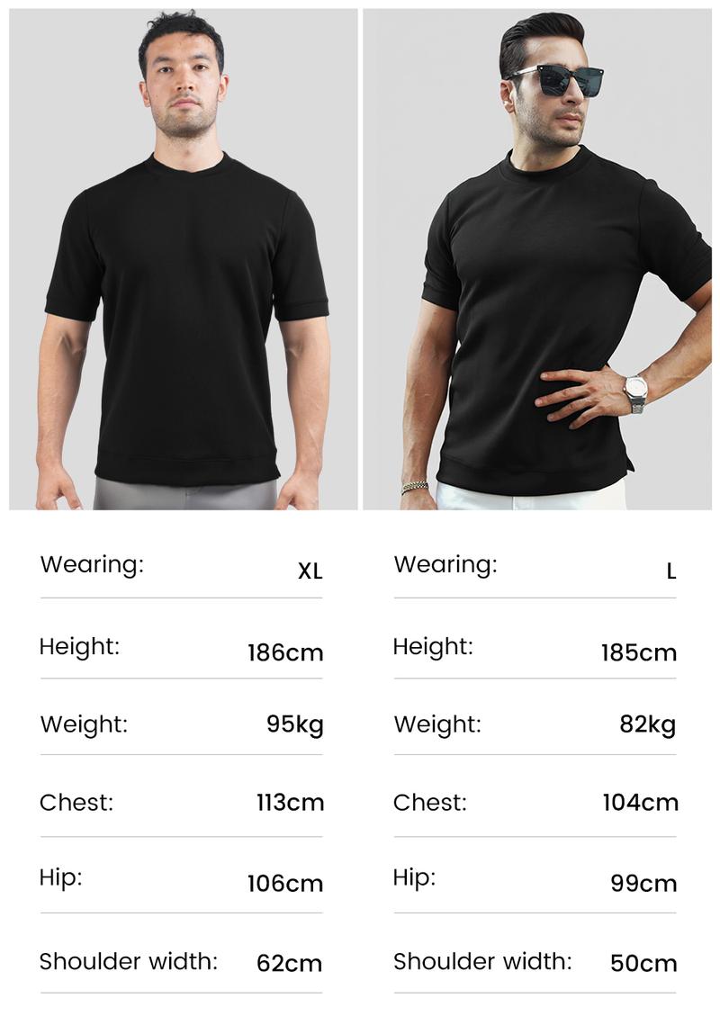 Fioboc Men's Modal Crewneck T-Shirt - Slim Fit Top for Business Casual and Sports