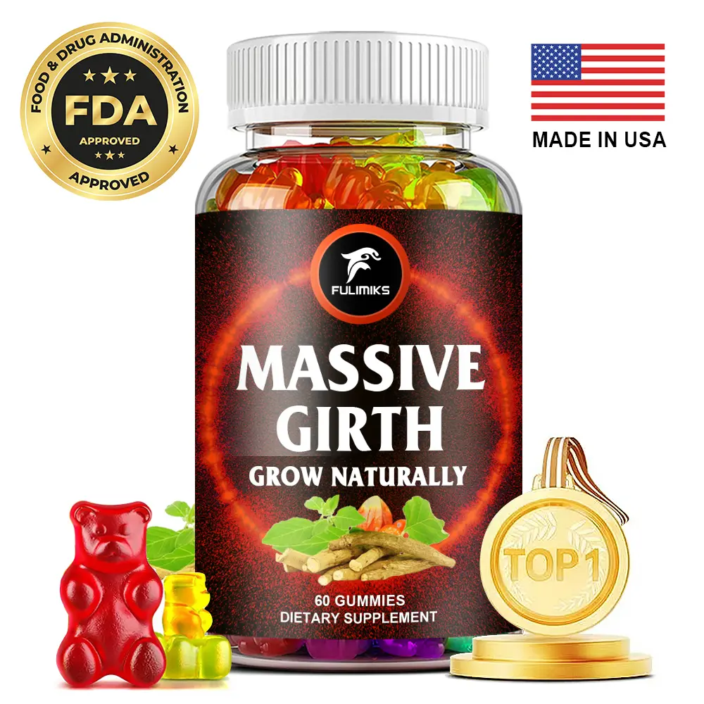Healthy Supplement Men's Gummies, Vitality, Muscle Support, Immune, Health Supplement, with Vitamins C & Zinc Ashwagandha, Tribulus Terrestris, Super Absorption, High-quality Nutritional Products