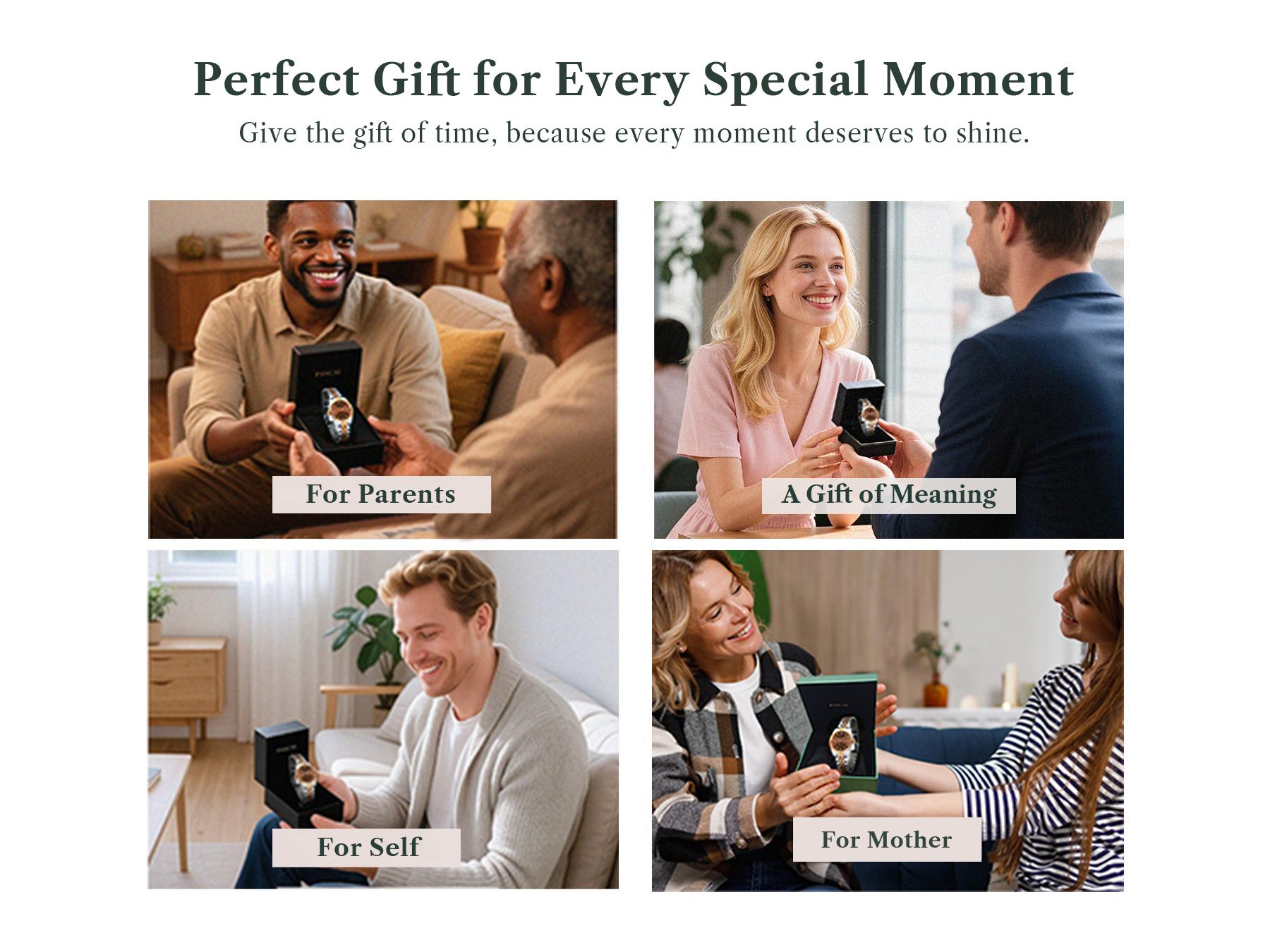 PASCAL Timeless Classic Gold Watch for Women & Men 31mm & 36mm with White Lab-Grown Diamonds Swiss Ronda 763 Quartz Movement Stainless Steel Bracelet Everyday Luxury Gift