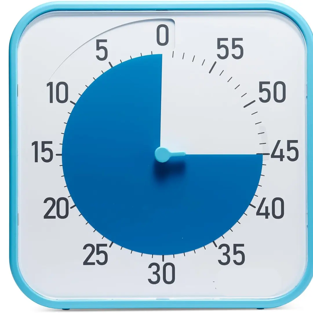 Original 12" Visual Countdown Timer – Large 60-Minute Silent Classroom Visual Timer for SEL, Emotional Regulation, Focus, Calm Transitions, ADHD, Autism – (Blue & White)
