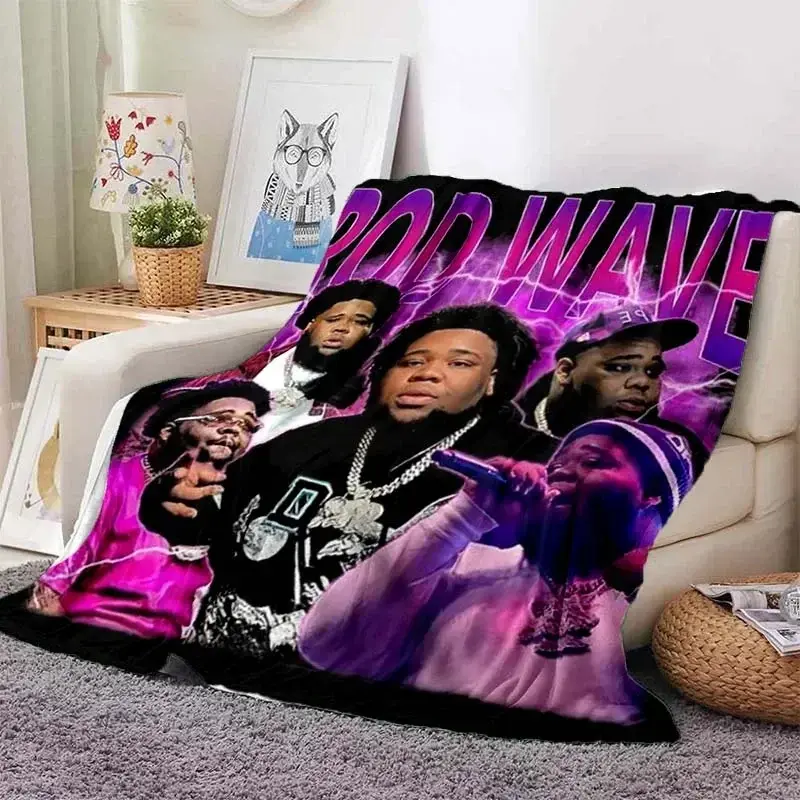 Hip Hop Rapper Blanket Rod Wave Flannel Blanket Soft Warm Throw Bedroom Decor Napping Couch Sofa Bed Chair Cover for Boys Girls Thanksgiving holiday gifts for family, friends and children