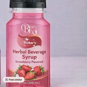 Tichat Strawberry Herbal Beverage Syrup 6.7 oz 200 mL Flavored Herbal Liquid for Daily Wellness Routine