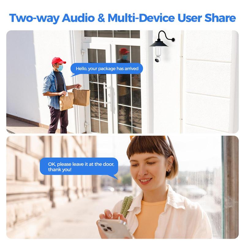 AlkiVision 2K Light Bulb Security Camera 5G&2.4GHz Dual Bands 360° Motion Detection Wireless Outdoor Night Vision AI Human Detection Auto Tracking Siren Alarm E27 Socket Plug