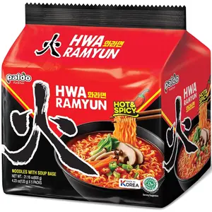 Paldo Hwa Ramyun - with Soy Peptide, Hot & Spicy Noodles, 4.23 Ounce (Pack of 20)