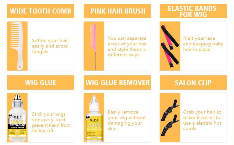 【Spring Glow-Up】Hot Comb Straightening Kit for Wigs and Natural Hair Salon- Safe Pressing Comb, Curling Iron, Wig Glue Straightener Gift Springtok Multifunctional Styler