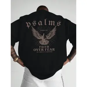 Menswear Tops Crewneck T Shirt Faith Over Fear Psalm 93 4 Design Loose Fit Casual Sports Fan Giftr Classic Stylish Streetwear Tshirt Cotton Tropical