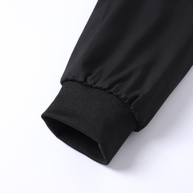 Men's Stylish Black Bomber Jacket Comfortable Trendy Baseball Jersey Coat Perfect for Casual Street Style Everyday Wear Gifting Lightweight Windbreaker Outdoorfun