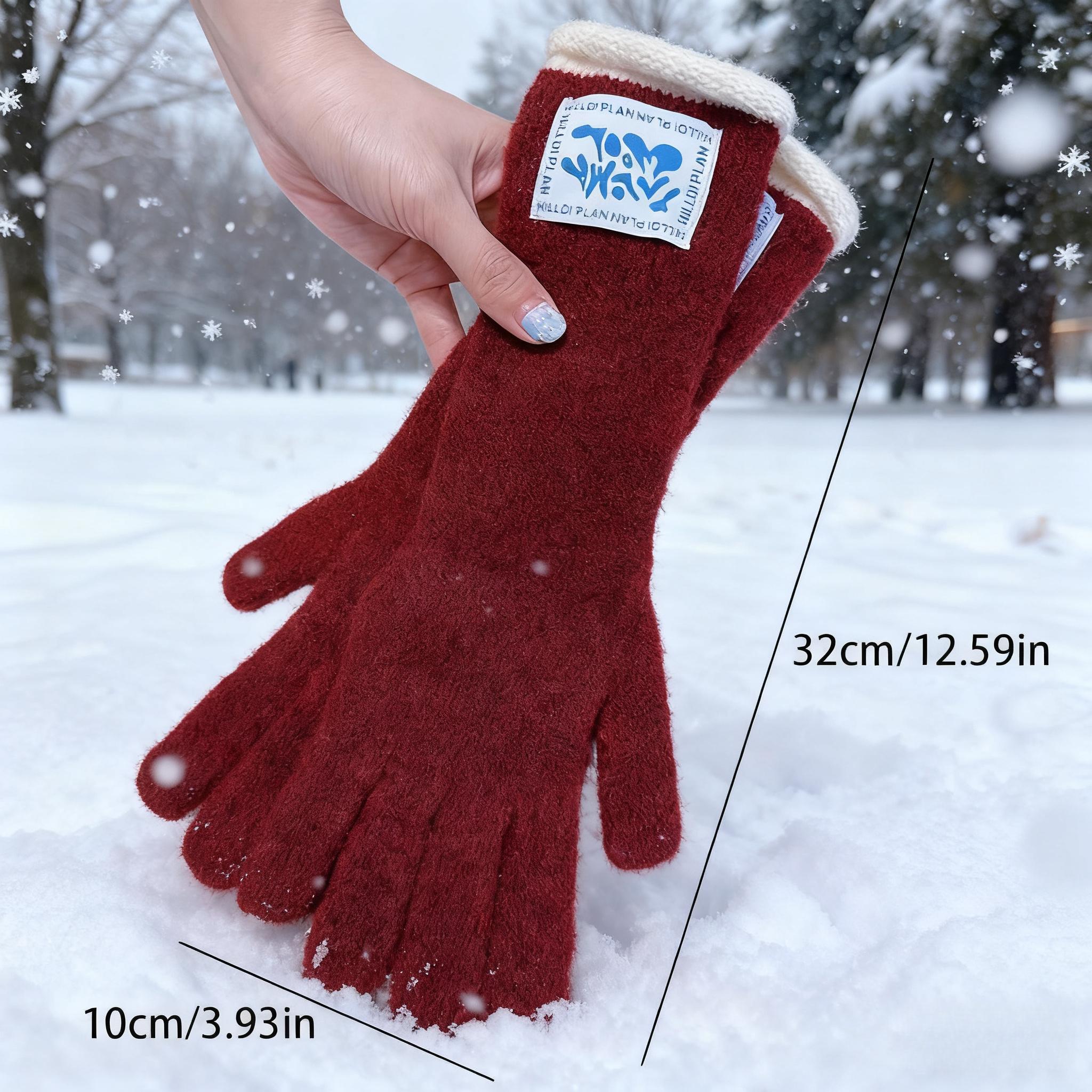 Women's Wool Long Winter Warm Gloves with Two-Finger Touchscreen Function Soft Materials for Various Occasions