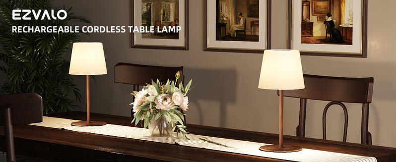 EZVALO Waterproof Shower Lamp, Cordless Table Lamp, 4500mAh Rechargeble Bathroom Lamp, 3 Color Temps Dimmable Touch Bedside Lamp, LED Night Light for Inside Shower Bathtub Patio Camping Bedroom Home Valentine's Day Gift