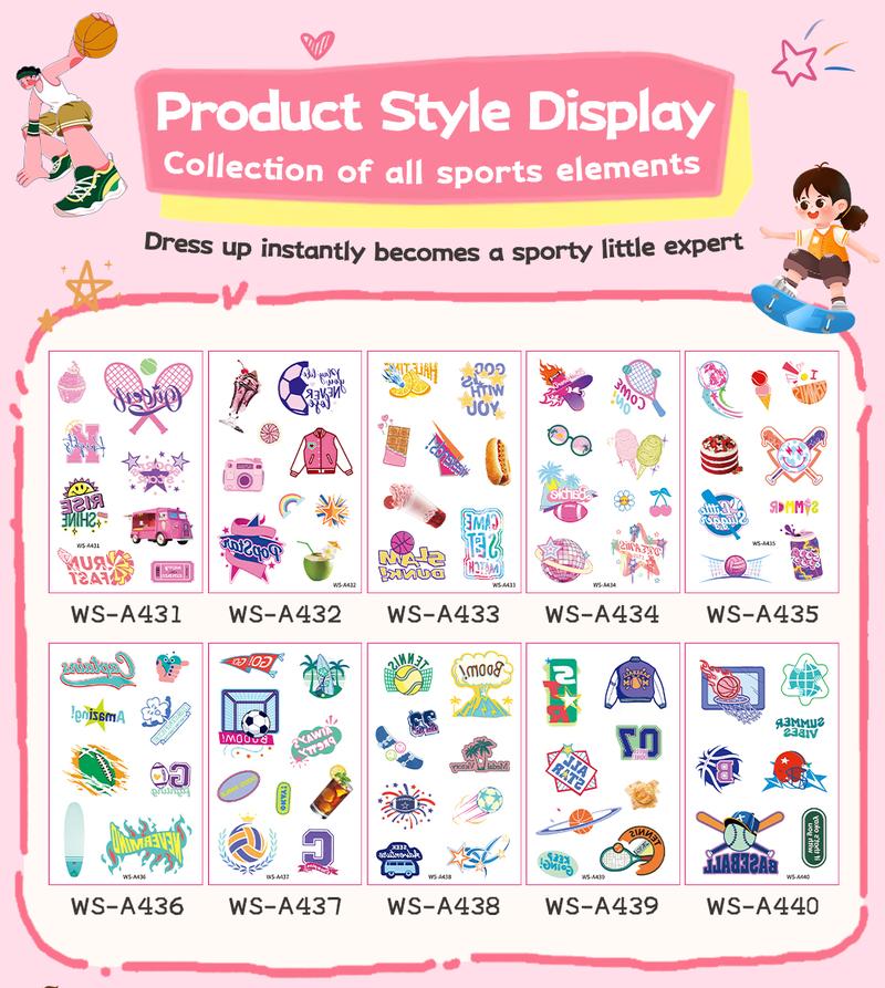10 Sheets Children’s Sports Temporary Tattoos – Soccer Cartoon Theme, Personalized Cool Arm Stickers, Waterproof & Long-Lasting