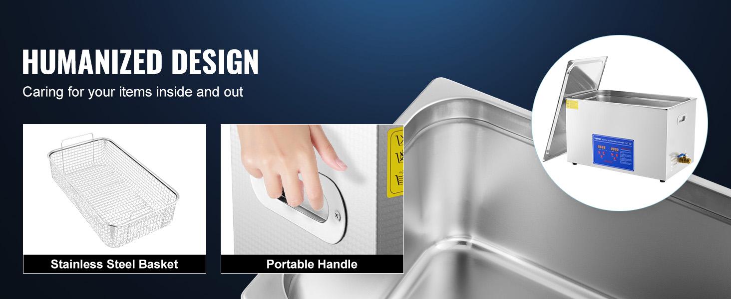 VEVOR Professional Ultrasonic Cleaner, TikTokShopBlackFriday, Max. 30L Ultrasonic Jewelry Cleaner with Digital Timer & Heater, Stainless Steel Industrial Sonic Cleaner 40kHz for Glasses, Watches, Rings, Small Parts VEVOR Super Brand Day