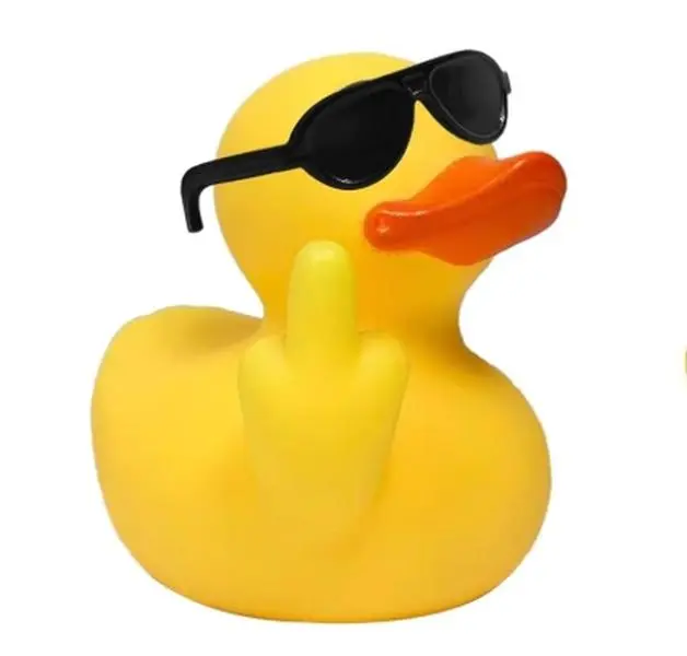 wonuu Rubber Duck 5cm Car Mid-Finger Duck Ornament Dashboard Decorations Bathroom Duck Rubber Ducky Funny