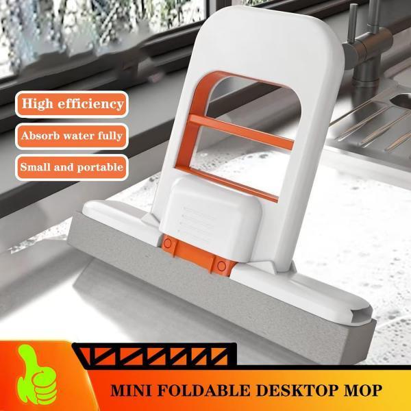 Mini , 2025 New Portable Self-Squeeze Small , Foldable Desktop s, Handheld Wet and Dry Use Cleaning Sponge s for Bathroom and Kitchen minihand mop Hands-Free Flat Floor Bucket Set Suction Cup Sponge Holder for Kitchen Sink  semiannual  sale  2023 easy ins