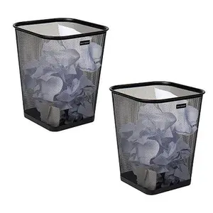 Mind Reader Mesh Trash Can Waste Paper Basket Square Set of 2