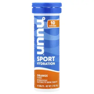 Nuun Sport Hydration, Effervescent Electrolyte Drink Tablets, Orange, 10 Tablets