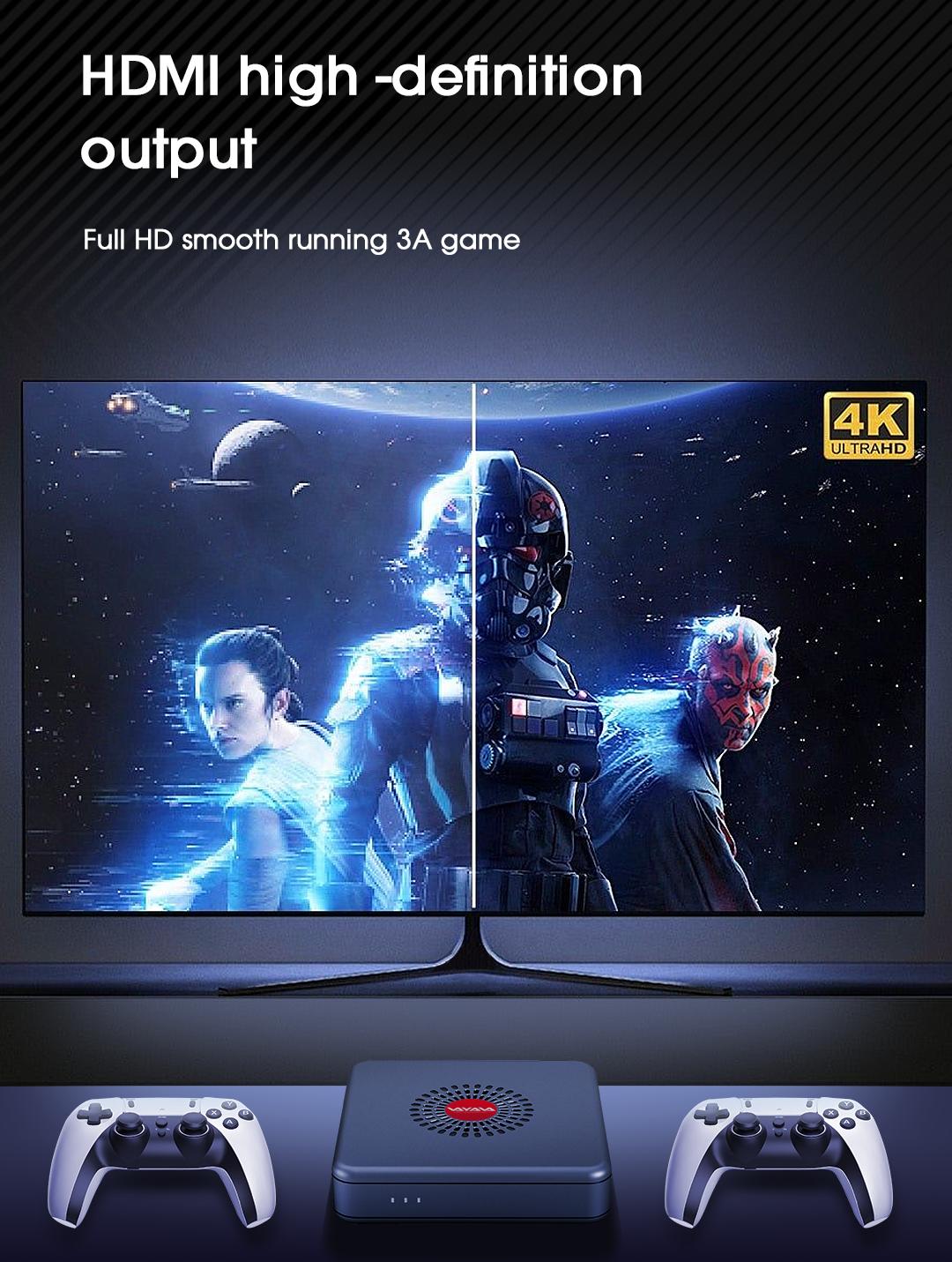 Christmas Children's Gifts  Dual-system GAME BOX Ultra Wireless Computer Game Console, 4k Hdmi Output, Play Cloud gaming Games for TV (Cloud gaming service)