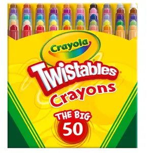 Mini Twistables Crayons for Kids (50ct), Essential Easter Basket Stuffers, No Peel Crayons for Coloring Books, Gift for Toddlers & Kids, Arts & Crafts Supplies, 3+
