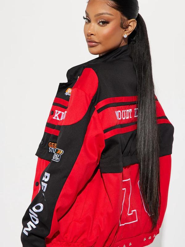 Cool Streets Bomber Jacket - Red