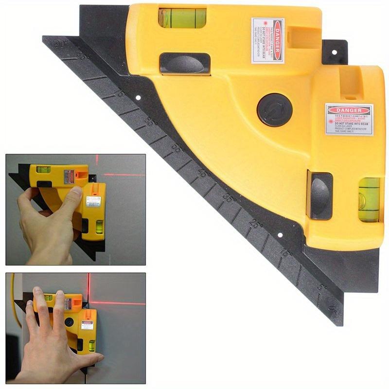 【FaddishDeal】1PC 90-Degree vertical and horizontal line projection square leveling instrument with right angles, self-leveling for precise right-angle measurement, floor installation auxiliary tools