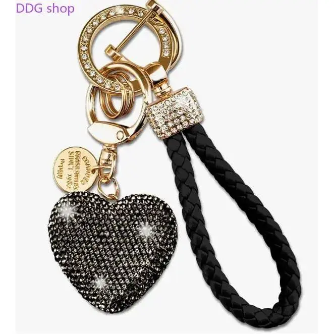 Bling Rhinestone Heart Keychain Wristlet - Cool Keychains, Girly Keyring, Sparkly Women’s Key Holder, Bag Charms, Stylish Sports & Outdoor Accessory Gift for Her, Girly Keychain