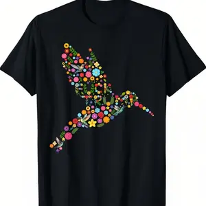 Subtle Anti-Trump Floral Hummingbird Hidden Message T-Shirt